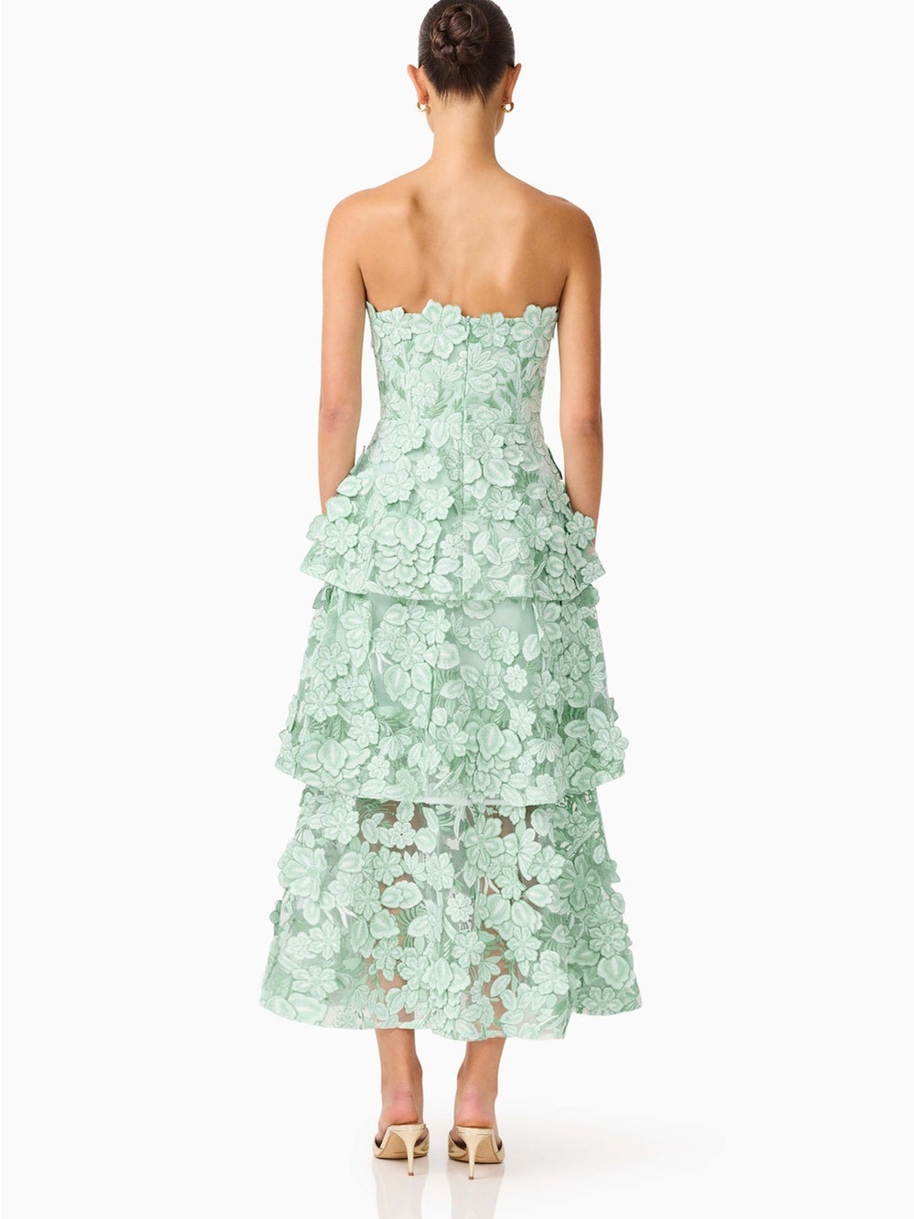 ELLIATT Roseate Tiered Maxi Dress in Mint Green Size S Wedding Guest NWOT - Picture 4 of 8